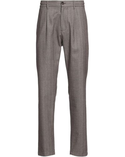 Cruna Khaki Trousers Cotton, Polyester, Viscose, Elastane - Grey