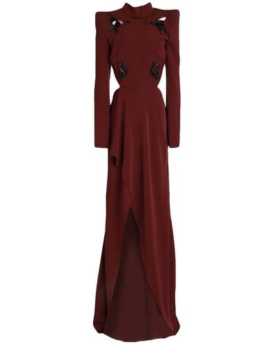 Mugler Burgundy Maxi Dress Polyester, Viscose, Acetate, Glass - Red