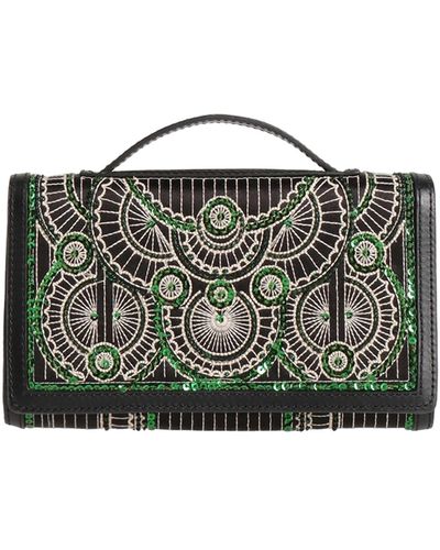 Alberta Ferretti Handbag Leather, Textile Fibers - Green