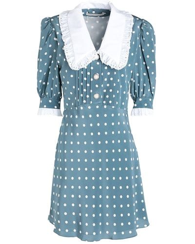 Alessandra Rich Pastel Mini Dress Silk, Cotton, Polyester - Blue