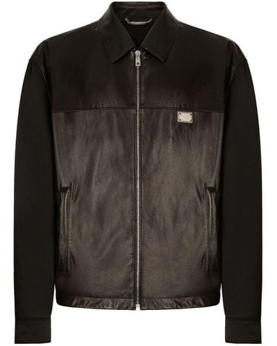 Dolce & Gabbana Fabric and leather jacket - Negro