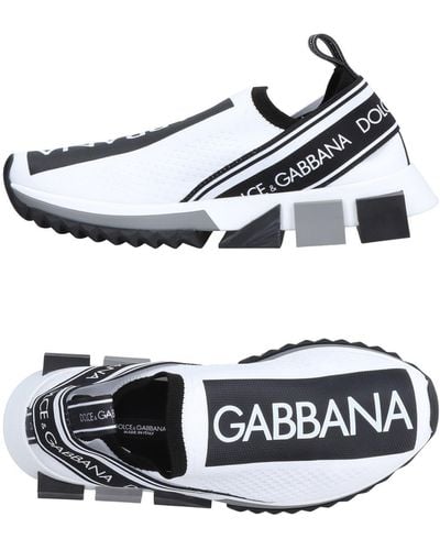 Dolce & Gabbana Sneakers Sorrento En Maille Stretch À Logo - Blanc