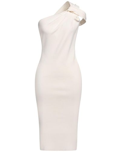 Tom Ford Cream Midi Dress Virgin Wool, Silk, Polyamide - White