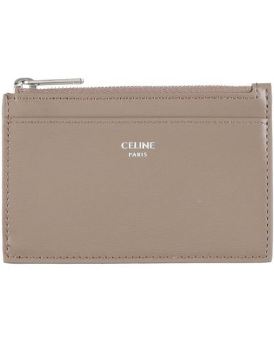 Celine Khaki Cardholder Calfskin - Natural