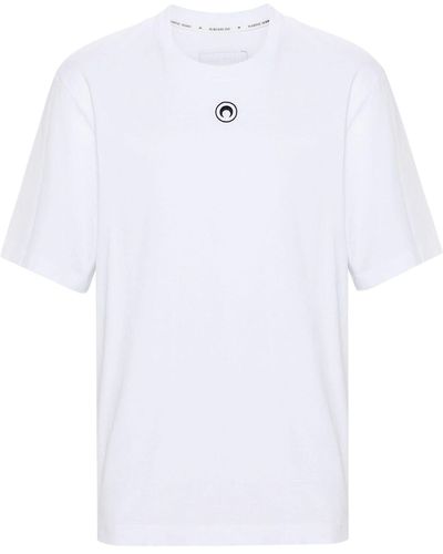 Marine Serre Sichelmond-T-Shirt aus Bio-Baumwolle - Weiß