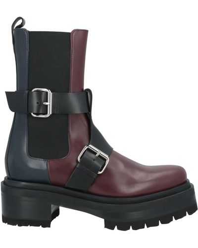 Pierre Hardy Burgundy Ankle Boots Leather - Black