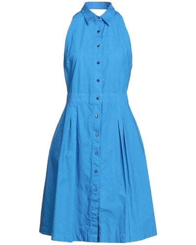 HER SHIRT HER DRESS Vestido midi - Azul