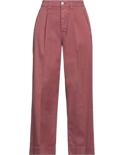 Care Label Brick Trousers Cotton, Elastane - Red