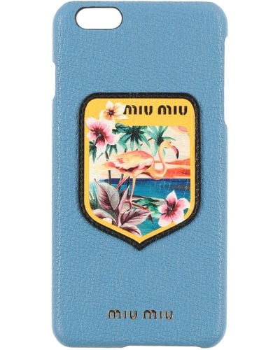 Miu Miu Pastel Covers & Cases Leather - Blue