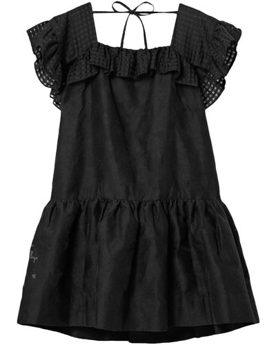 Pushbutton Mini Dress - Black