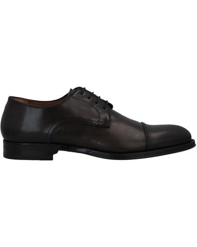 Antonio Maurizi Dark Lace-Up Shoes Soft Leather - Black