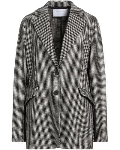Harris Wharf London Dark Blazer Virgin Wool, Cotton - Grey