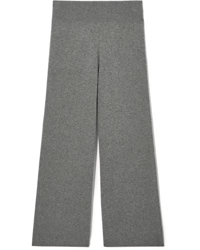 COS Wide-leg Pure Cashmere Trousers - Grey