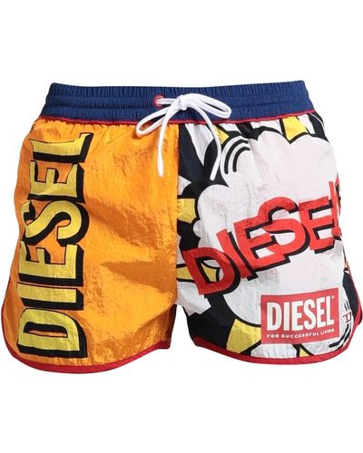 DIESEL Mittellange Bade-Shorts mit Patchwork-Grafik - Mehrfarbig