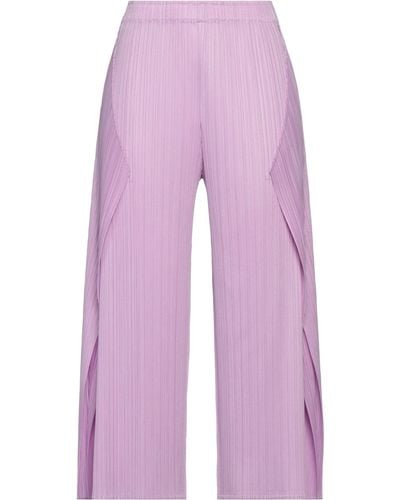 Pleats Please Issey Miyake Cropped Trousers - Purple