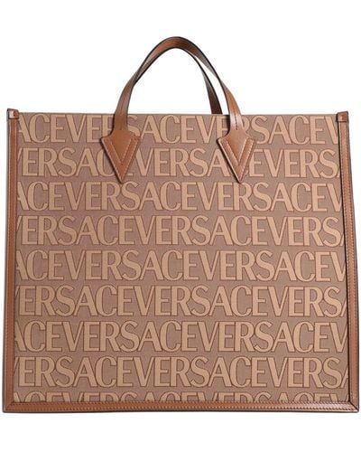 Versace Handbag Polyester, Cotton, Calfskin - Brown