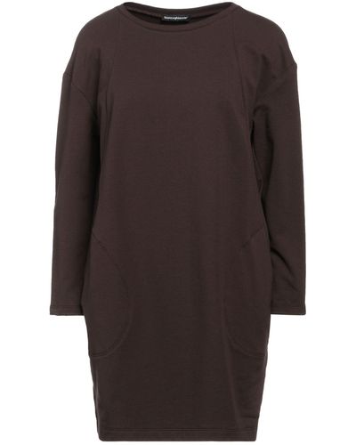 Biancoghiaccio Dark Mini Dress Cotton, Elastane - Brown