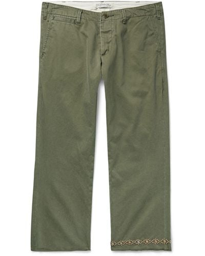 Remi Relief Cropped Trousers - Green