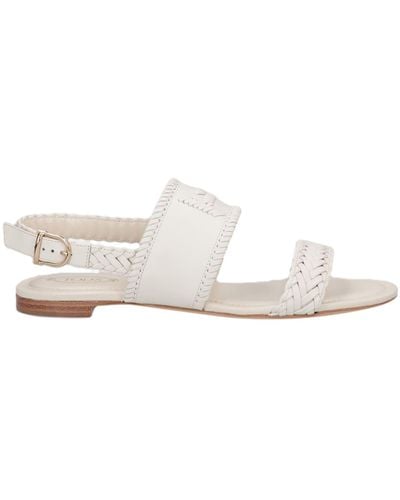 Tod's Braided Leather Flat Sandals - White