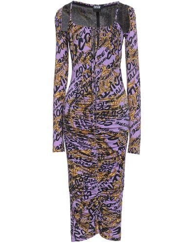 Versace Light Midi Dress Viscose, Elastane - Purple