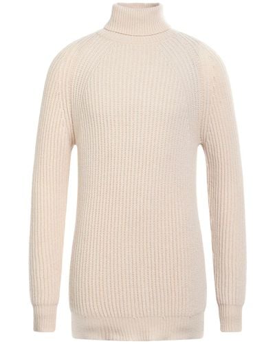Brian Dales Sand Turtleneck Wool, Acrylic, Cashmere - White