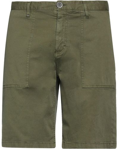 Berna Military Shorts & Bermuda Shorts Cotton, Linen, Elastane - Green