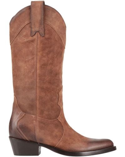 Paola D'arcano Dark Boot Leather - Brown