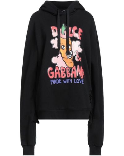 Dolce & Gabbana Sweatshirt mit -Print und doppelten Manschetten - Schwarz