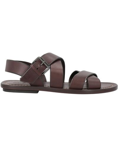 Tagliatore panelled woven leather sandals - Brown