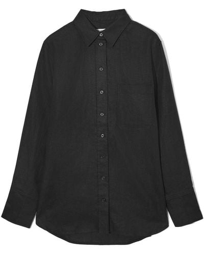 COS Oversized Linen Shirt - Black