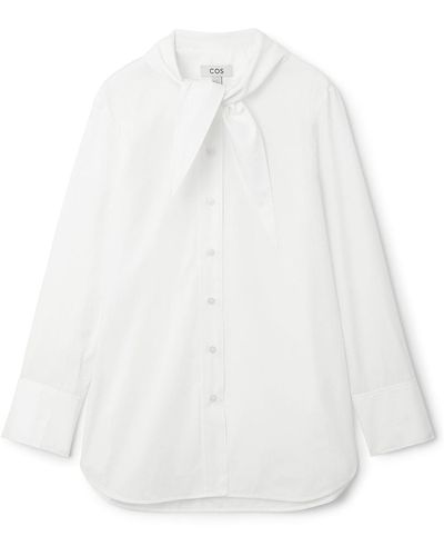 COS Tie-neck DAGGER-COLLAR Shirt - White