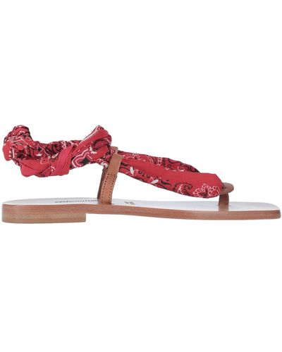 Semicouture Toe Post Sandals - Red