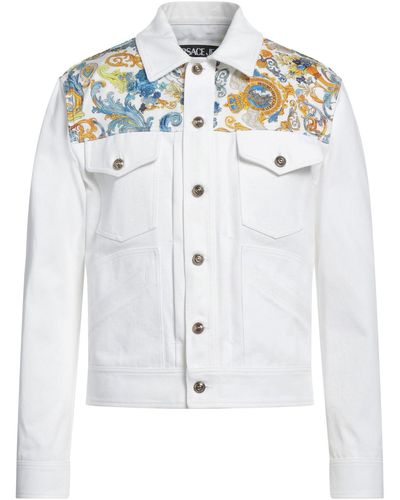 Versace Manteau en jean - Blanc