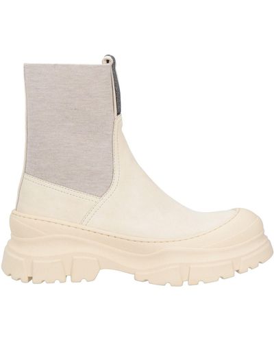 Brunello Cucinelli Ivory Ankle Boots Leather - Natural
