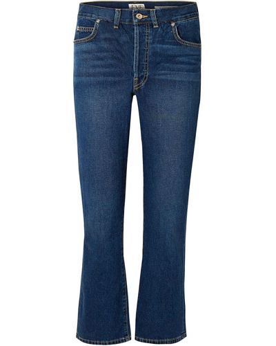 Eve Denim Jane Cropped High-rise Flared Jeans - Blue