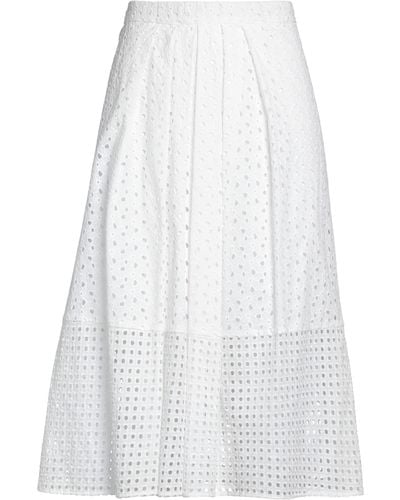 Blugirl Blumarine Midi Skirt Cotton - White