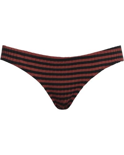 Solid & Striped Bikini Bottoms & Swim Briefs - Brown