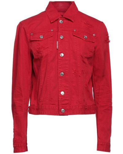DSquared² Manteau en jean - Rouge