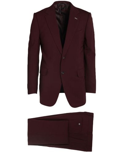 Dunhill Burgundy Suit Wool - Purple