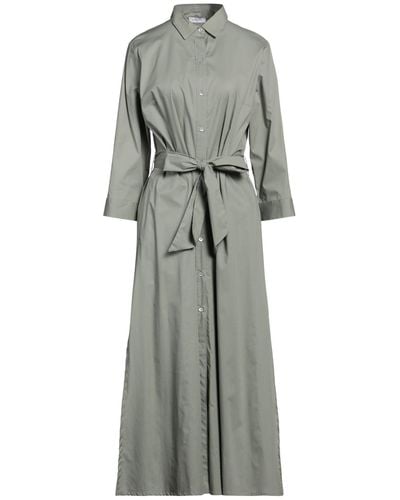 ROSSO35 Sage Maxi Dress Cotton, Elastane - Gray