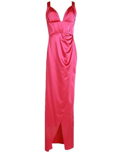 Forever Unique Fuchsia Maxi Dress Polyester, Lycra - Pink