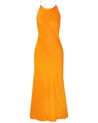 Rosetta Getty Midi Dress Acetate, Viscose, Silk - Orange