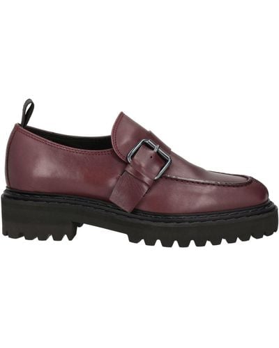Officine Creative Burgundy Loafers Leather - Brown