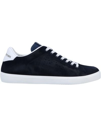 Leather Crown Sneakers - Bleu