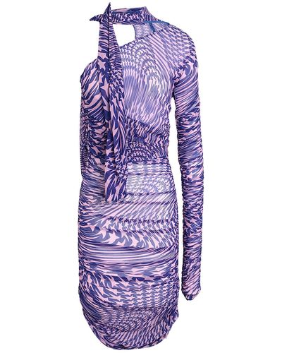 Mugler Bright Mini Dress Polyamide, Elastane - Purple