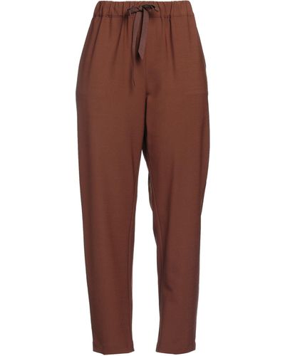 Semicouture Trousers Polyester, Virgin Wool, Elastane - Brown