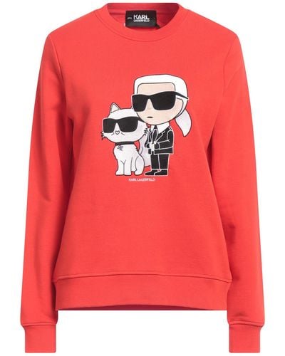 Karl Lagerfeld Ikonik Karl & Choupette Sweatshirt - Red
