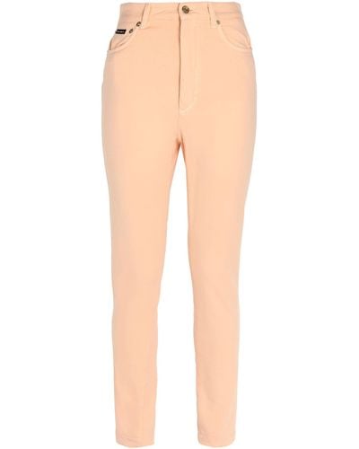 Dolce & Gabbana Apricot Trousers Cotton, Elastane - Natural