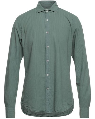 Classic Natural Cotton Shirt in Sage main image 1