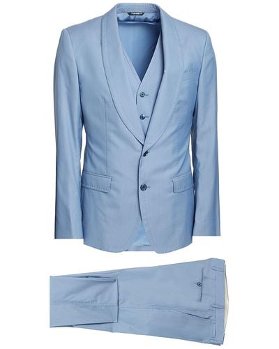 Dolce & Gabbana Sky Suit Virgin Wool, Silk - Blue